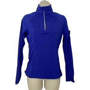 Bloq-UV Top Womens XS Blue 1/4 Zip Jacket Pockets Athletic Running SPF X-Small